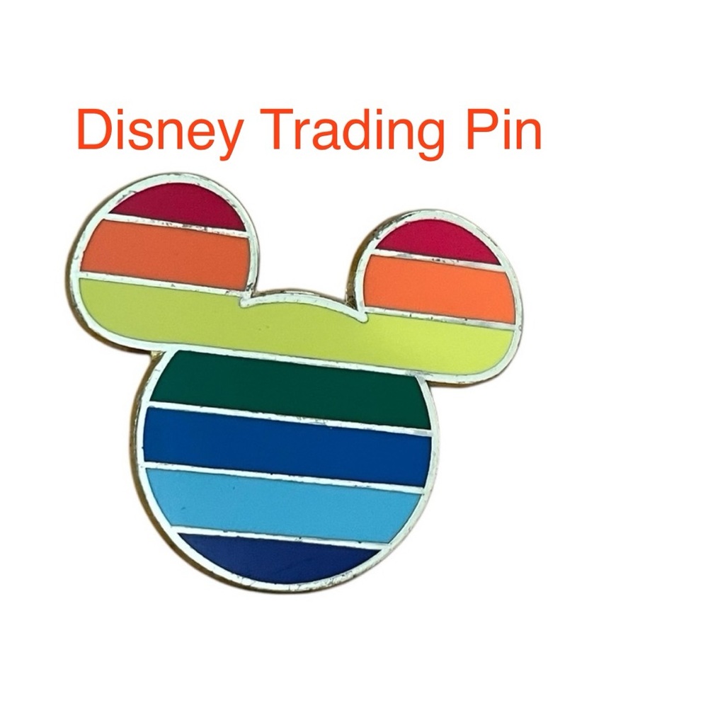 Disney Mickey Head Icon Rainbow Pride Trading Pins 2012